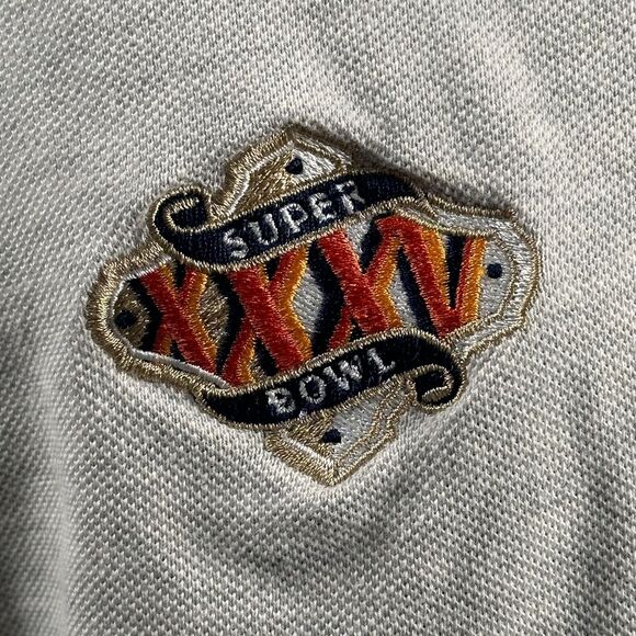 CBS Sports NFL Super Bowl 35 Pendleton Men's Polo Shirt Large Ravens Giants XXXV - Picture 7 of 11